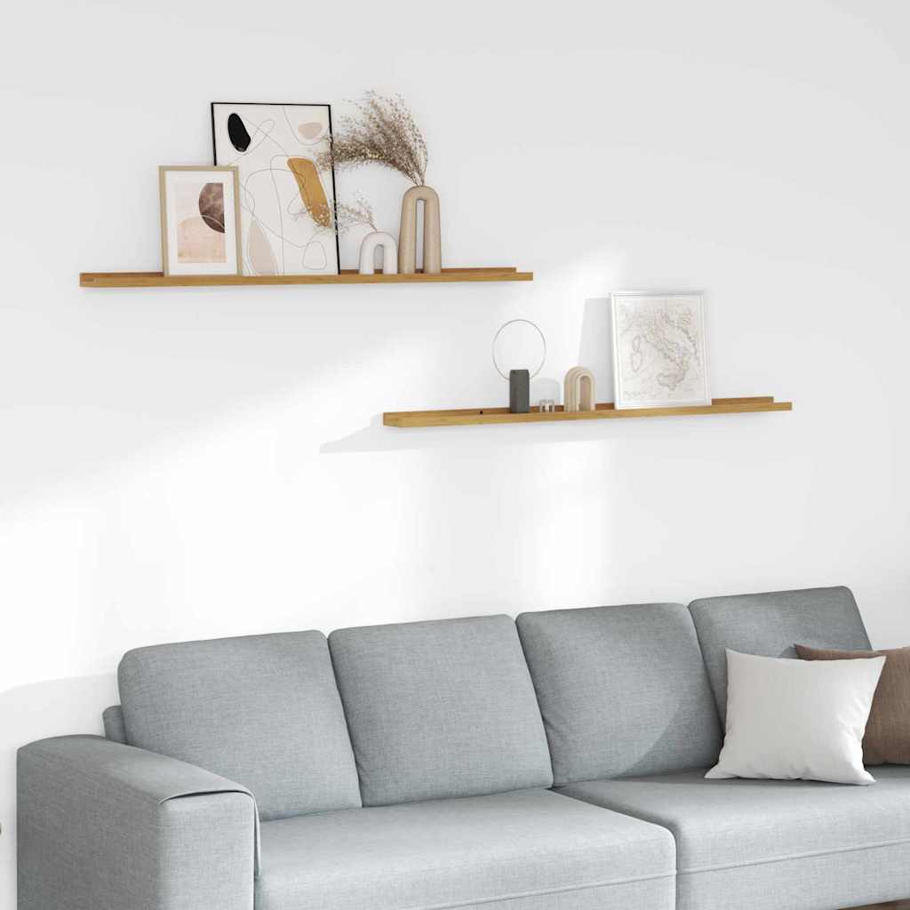 vidaXL Ράφι Τοίχου 2 pcs Μπεζ 115 x 9 x 3 cm Επεξεργασμένο ξύλο