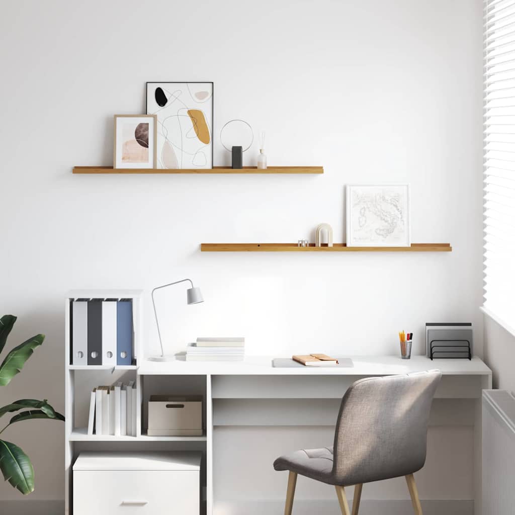 vidaXL Ράφι Τοίχου 2 pcs Μπεζ 115 x 9 x 3 cm Επεξεργασμένο ξύλο