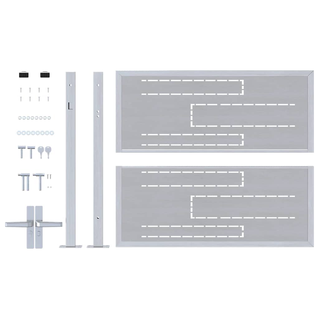 vidaXL Πύλη Κήπου με κλειδαριά Ασημί 100 x 75 cm Ανοξείδωτο ατσάλι