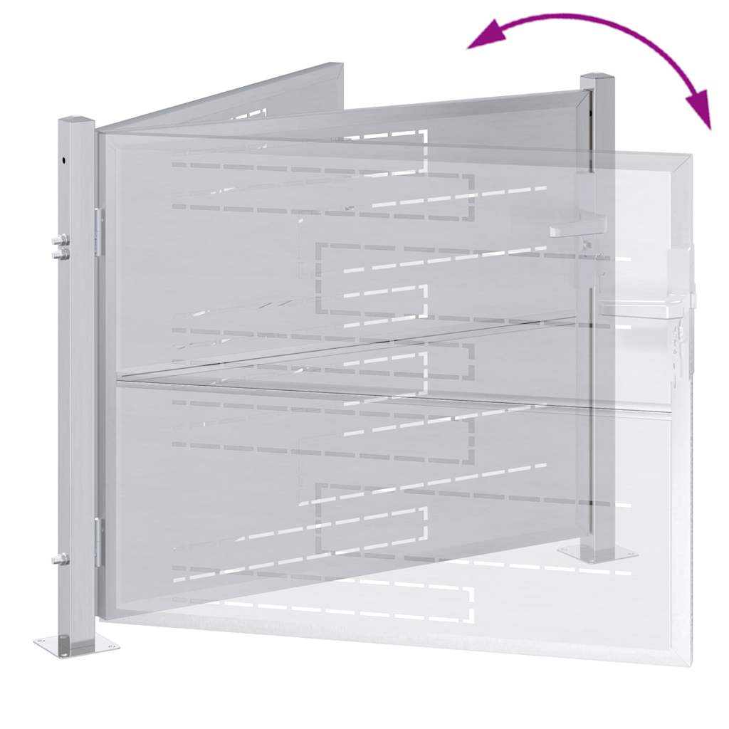 vidaXL Πύλη Κήπου με κλειδαριά Ασημί 100 x 75 cm Ανοξείδωτο ατσάλι