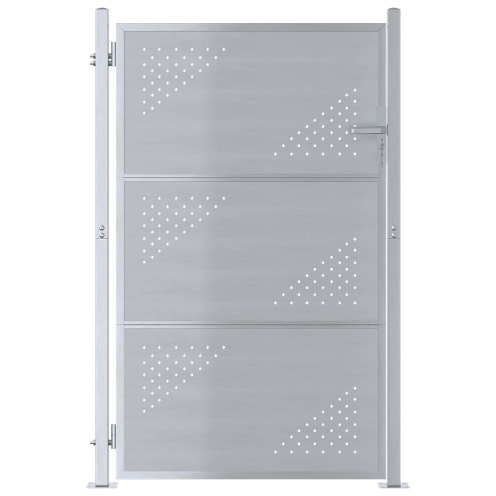 vidaXL Πύλη Κήπου με κλειδαριά Ασημί 85 x 120 εκ. Ανοξείδωτο ατσάλι