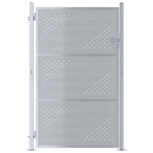 vidaXL Πύλη Κήπου με κλειδαριά Ασημί 85 x 120 εκ. Ανοξείδωτο ατσάλι