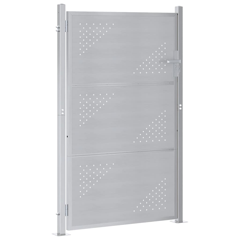 vidaXL Πύλη Κήπου με κλειδαριά Ασημί 85 x 120 εκ. Ανοξείδωτο ατσάλι