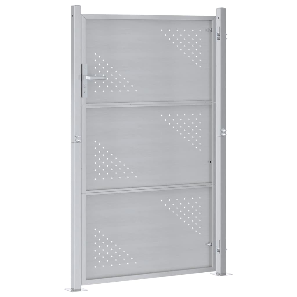 vidaXL Πύλη Κήπου με κλειδαριά Ασημί 85 x 120 εκ. Ανοξείδωτο ατσάλι
