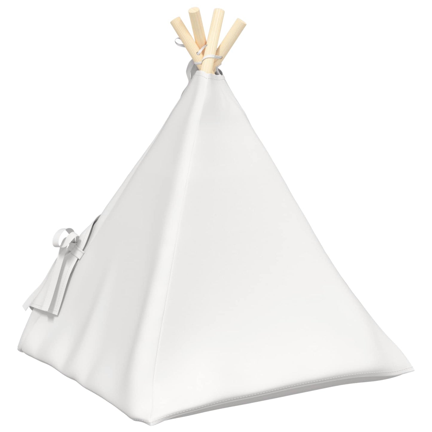 vidaXL Teepee για κατοικίδια με μαξιλάρι Λευκό 50 x 50 x 60 cm
