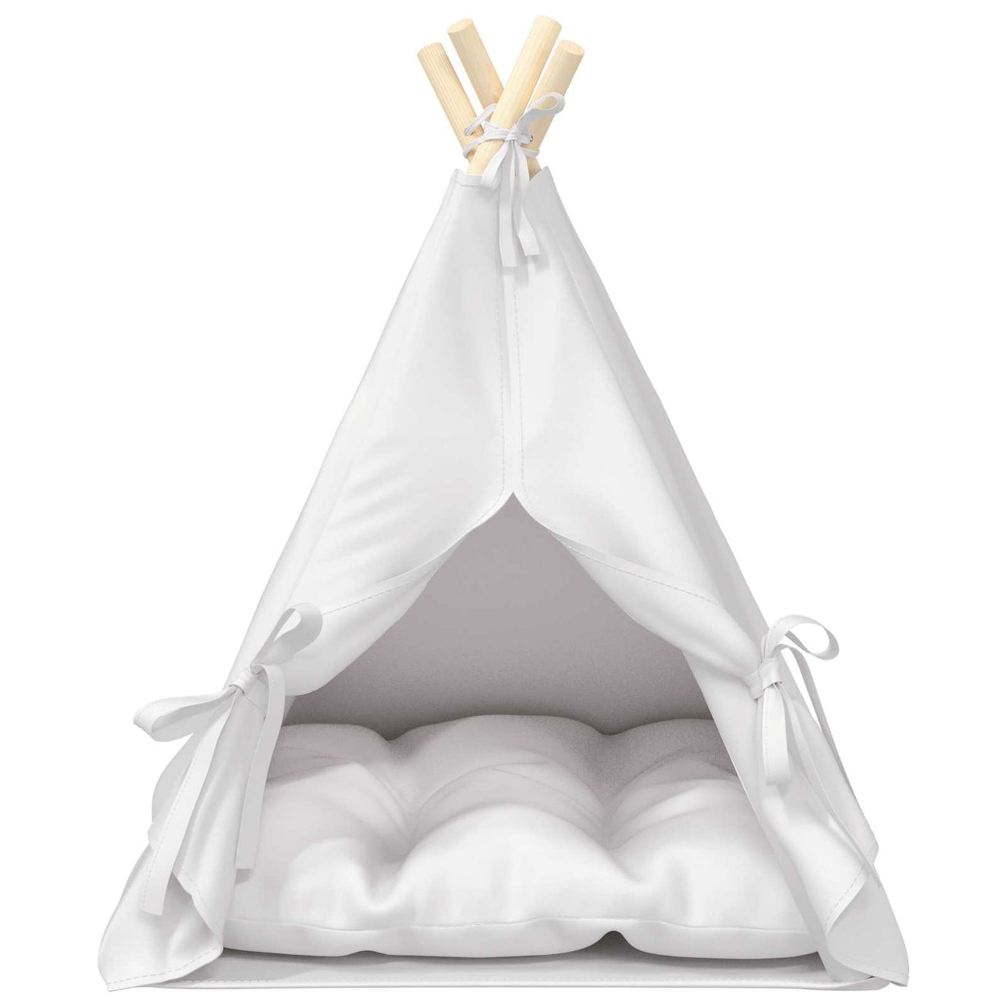 vidaXL Teepee για κατοικίδια με μαξιλάρι Λευκό 50 x 50 x 60 cm