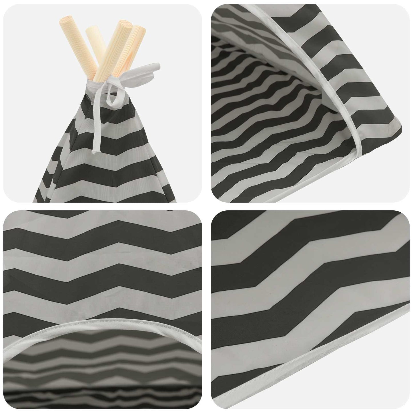 vidaXL Teepee για κατοικίδια με μαξιλάρι 60 x 60 x 70 cm Πολυεστέρας