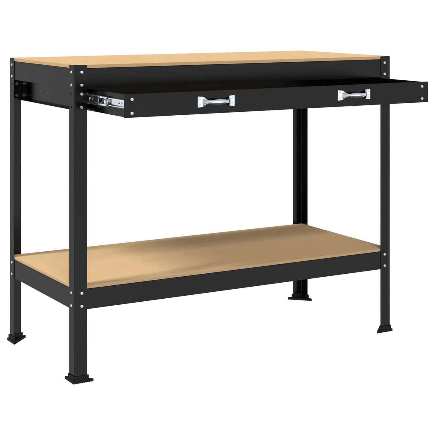 vidaXL Εργασιακά Παγκάκια Μαύρο 81 x 41 x 145 εκ. Επεξεργασμένο ξύλο