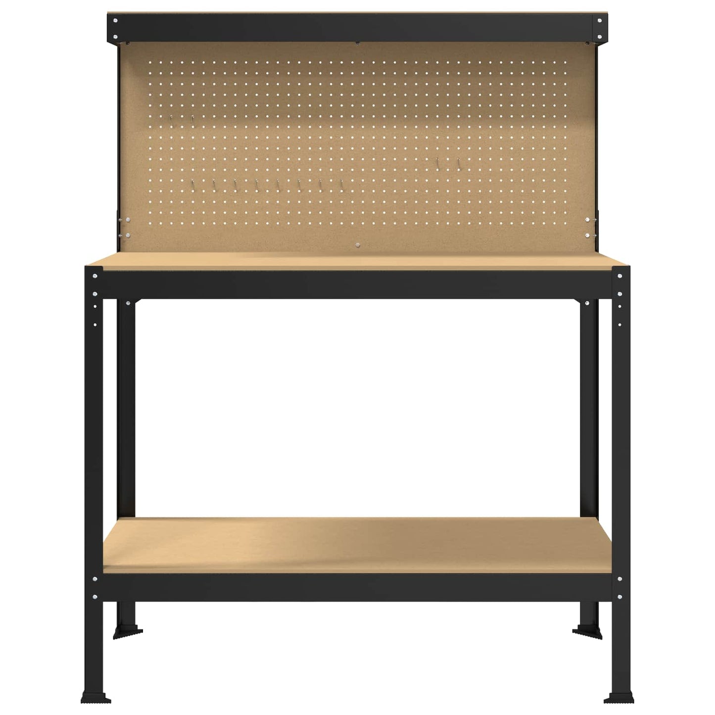 vidaXL Εργασιακά Παγκάκια Μαύρο 81 x 41 x 145 εκ. Επεξεργασμένο ξύλο