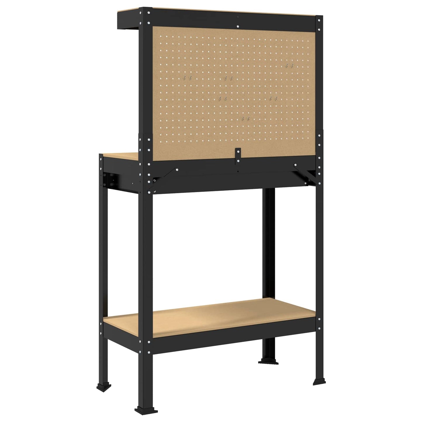 vidaXL Εργασιακά Παγκάκια Μαύρο 81 x 41 x 145 εκ. Επεξεργασμένο ξύλο