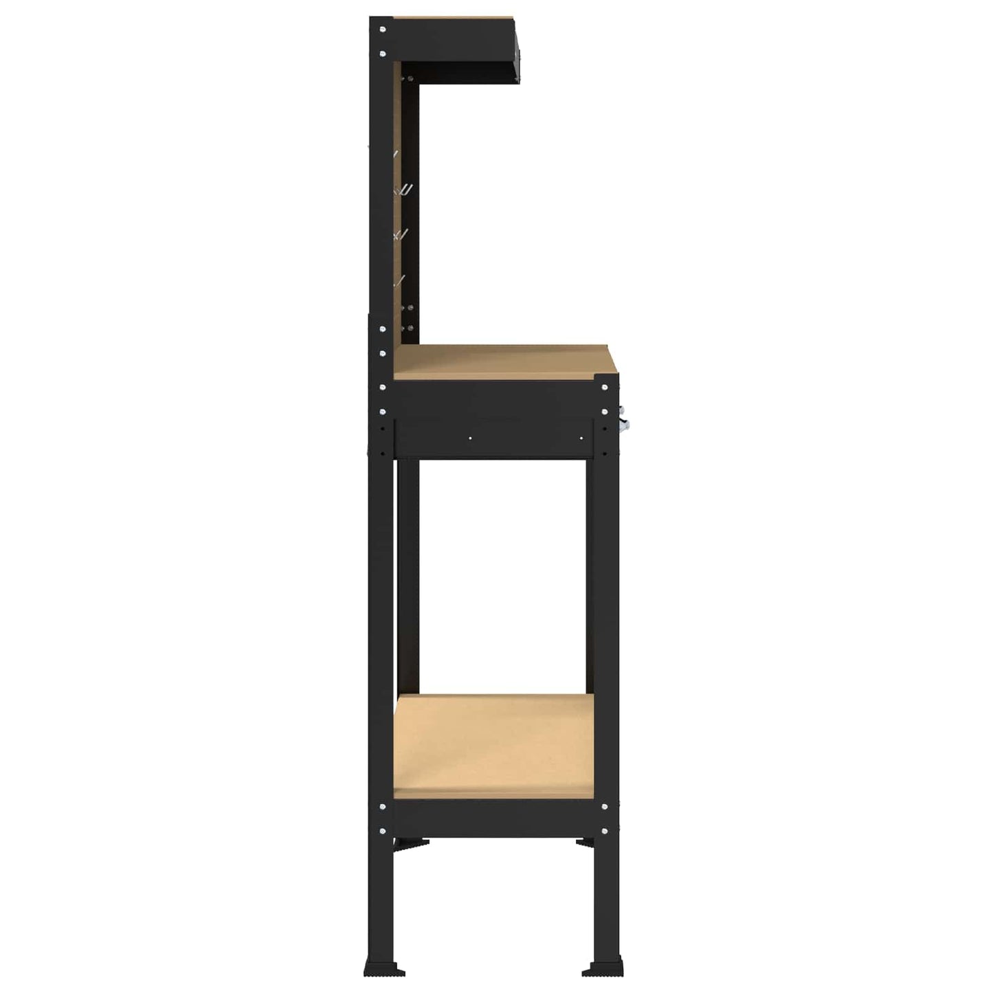 vidaXL Εργασιακά Παγκάκια Μαύρο 81 x 41 x 145 εκ. Επεξεργασμένο ξύλο