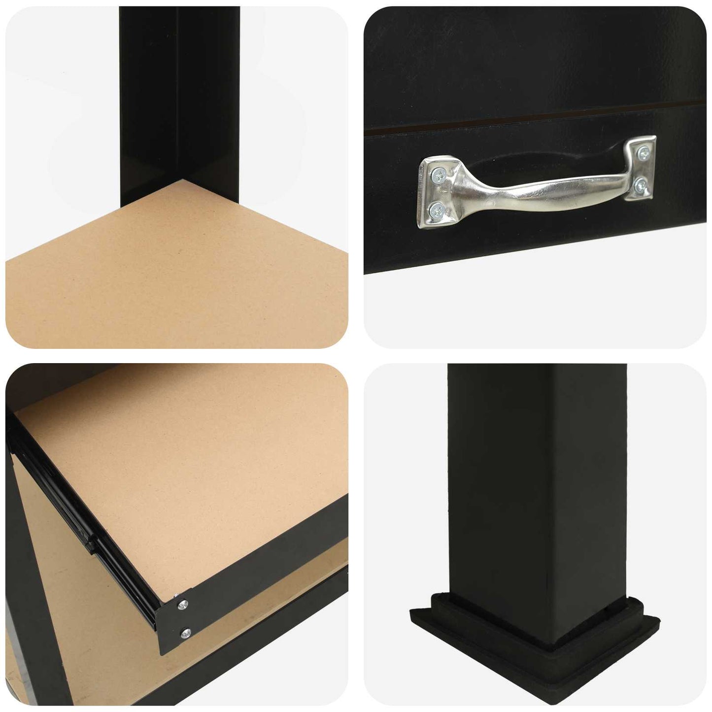 vidaXL Εργασιακά Παγκάκια Μαύρο 81 x 41 x 145 εκ. Επεξεργασμένο ξύλο