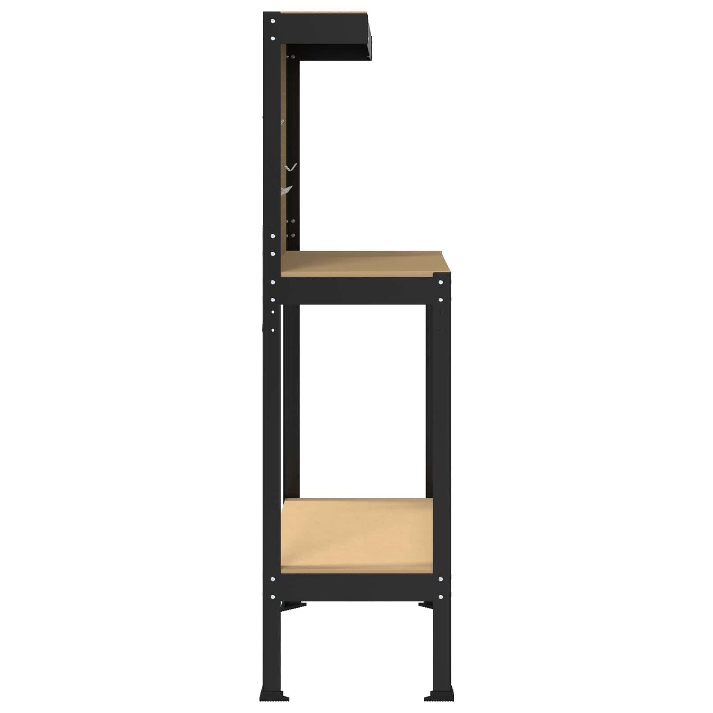 vidaXL Εργασιακά Παγκάκια Μαύρο 81 x 41 x 145 εκ. Επεξεργασμένο ξύλο