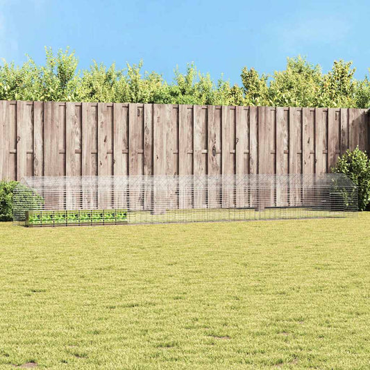 vidaXL Κλουβί Κουνελιού Ασημί 400 x 78 x 78 εκ. Επικαλυμμένος Χάλυβας