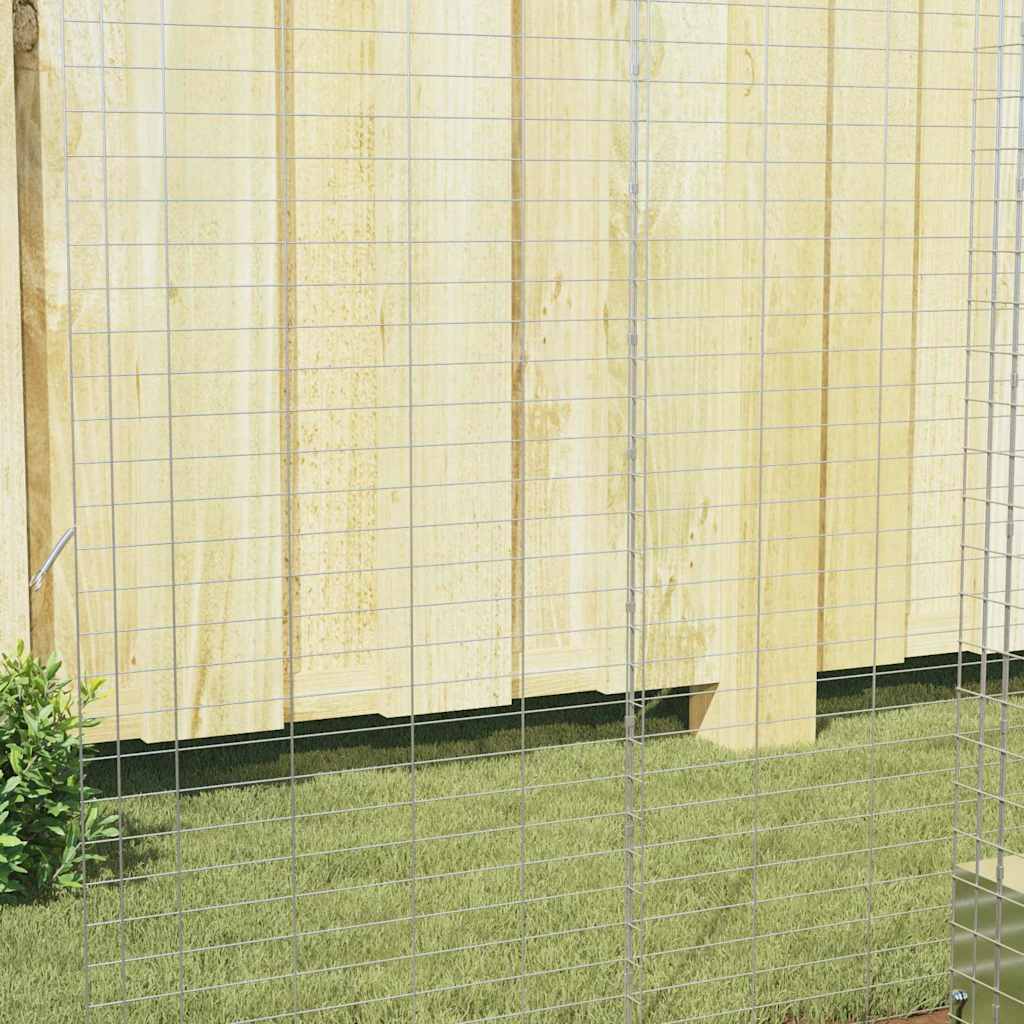 vidaXL Κλουβί Κουνελιού Ασημί 100 x 100 x 210 εκ.