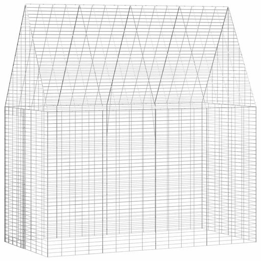 vidaXL Κλουβί Κουνελιού Ασημί 200 x 100 x 210 εκ.