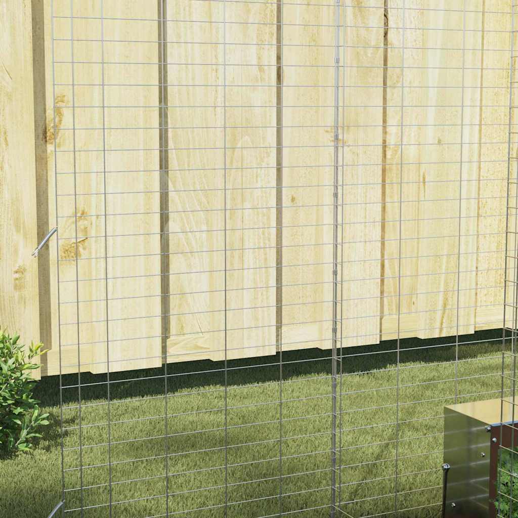 vidaXL Κλουβί Κουνελιού Ασημί 300 x 100 x 210 εκ.