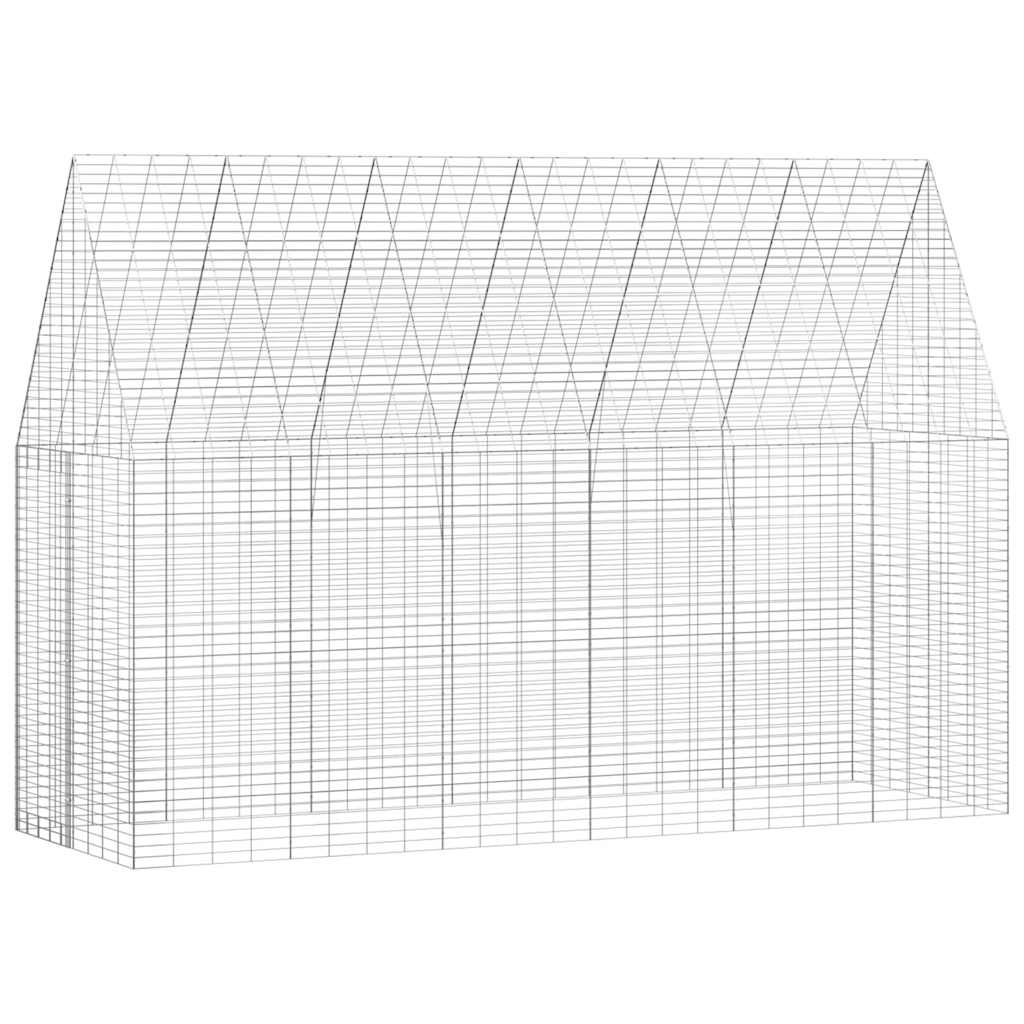 vidaXL Κλουβί Κουνελιού Ασημί 300 x 100 x 210 εκ.