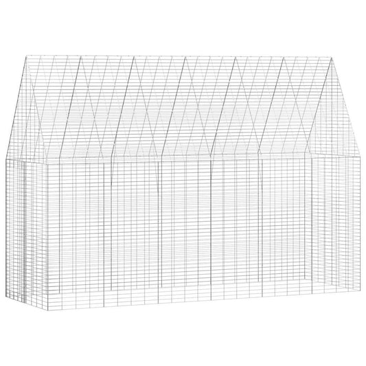 vidaXL Κλουβί Κουνελιού Ασημί 300 x 100 x 210 εκ.