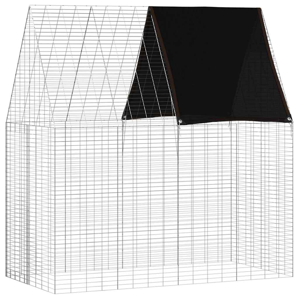 vidaXL Κλουβί Κουνελιού Ασημί 200 x 100 x 210 εκ.