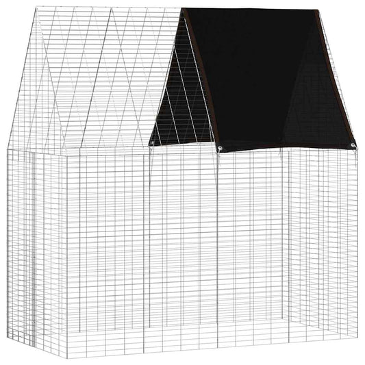 vidaXL Κλουβί Κουνελιού Ασημί 200 x 100 x 210 εκ.