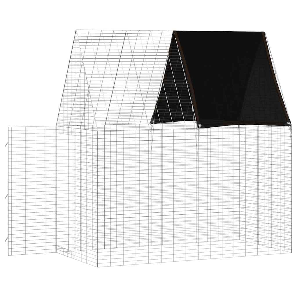 vidaXL Κλουβί Κουνελιού Ασημί 200 x 100 x 210 εκ.