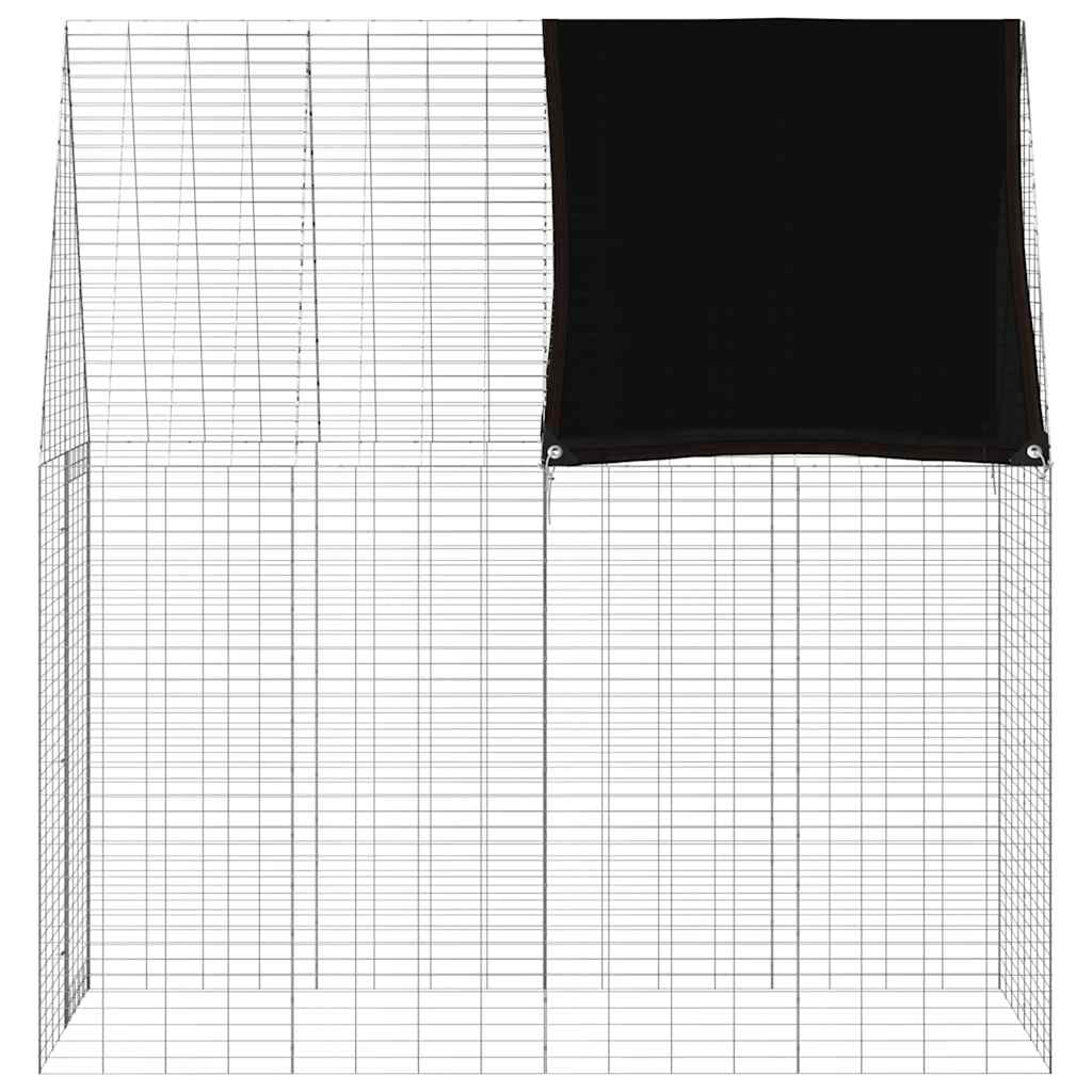 vidaXL Κλουβί Κουνελιού Ασημί 200 x 100 x 210 εκ.