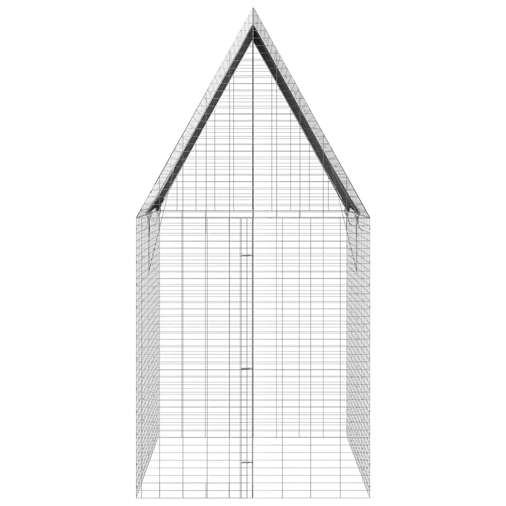 vidaXL Κλουβί Κουνελιού Ασημί 200 x 100 x 210 εκ.