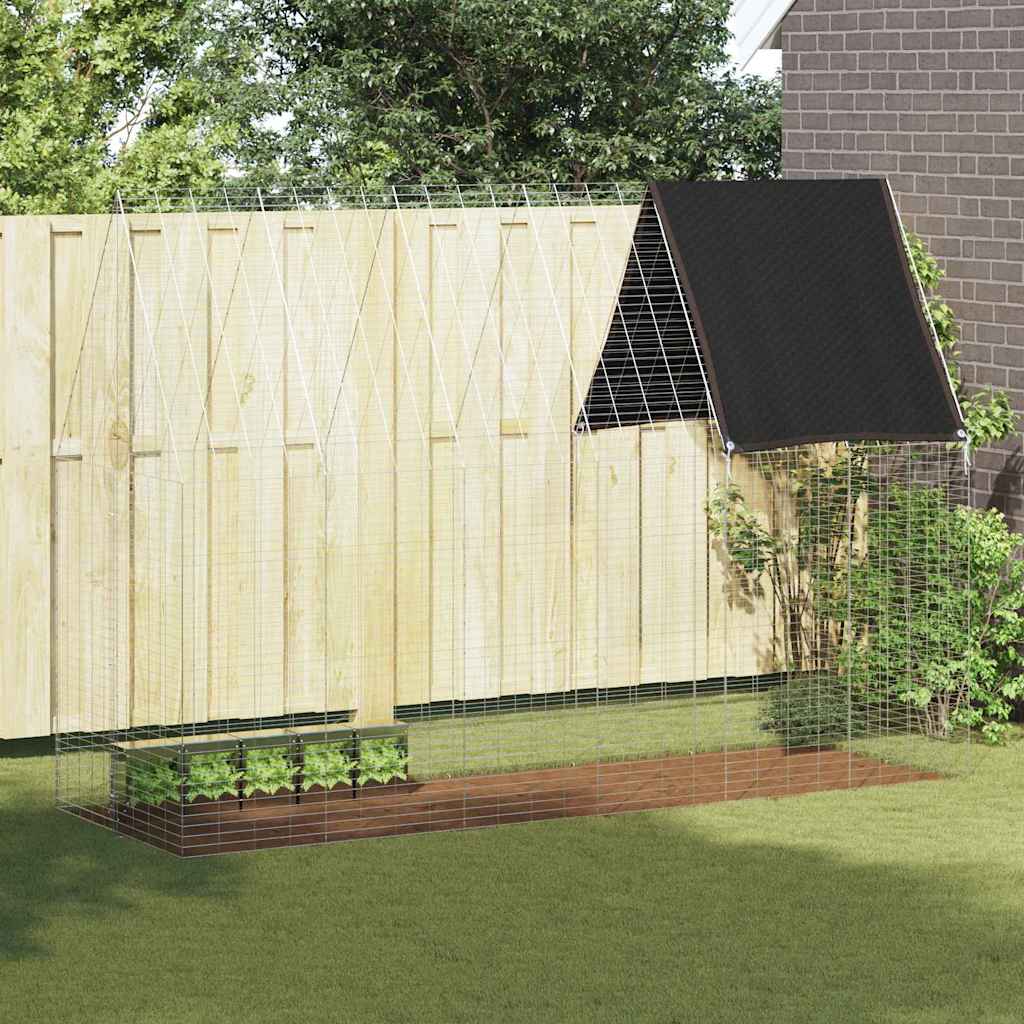 vidaXL Κλουβί Κουνελιού Ασημί 300 x 100 x 210 εκ.