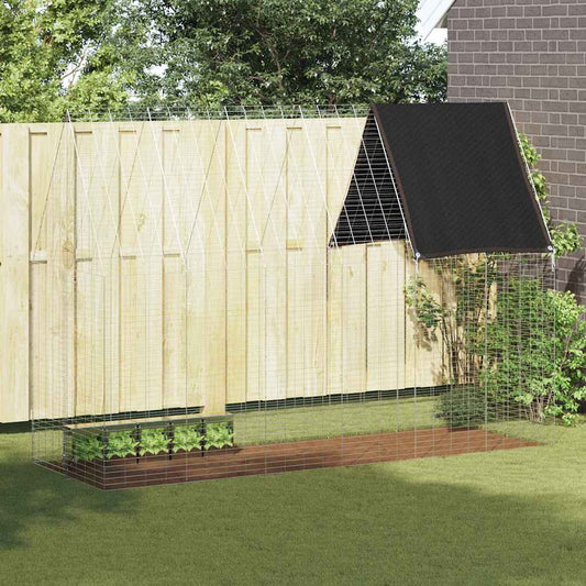 vidaXL Κλουβί Κουνελιού Ασημί 300 x 100 x 210 εκ.