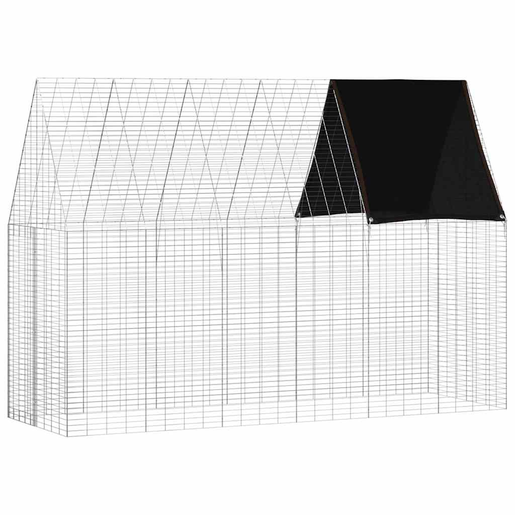 vidaXL Κλουβί Κουνελιού Ασημί 300 x 100 x 210 εκ.