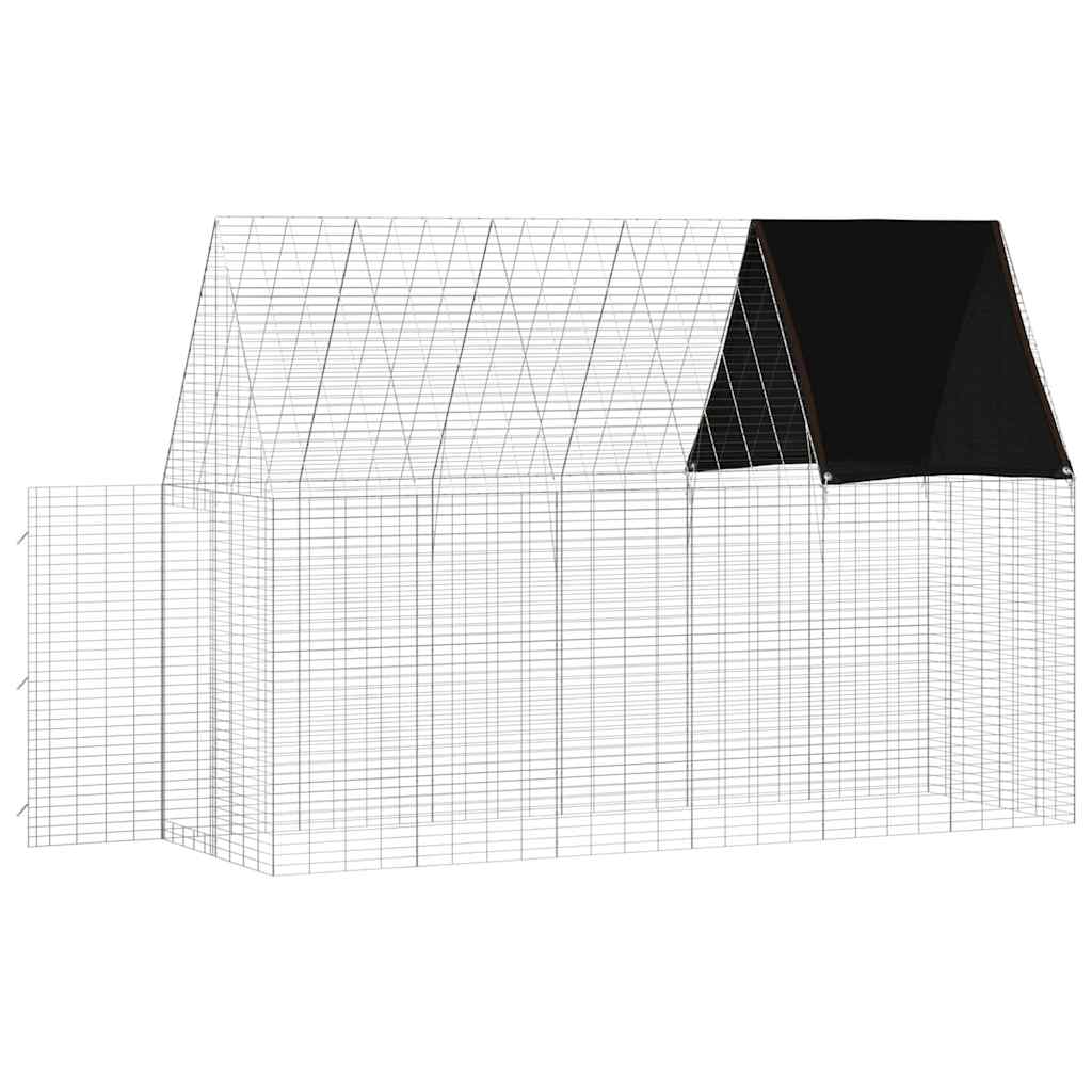 vidaXL Κλουβί Κουνελιού Ασημί 300 x 100 x 210 εκ.