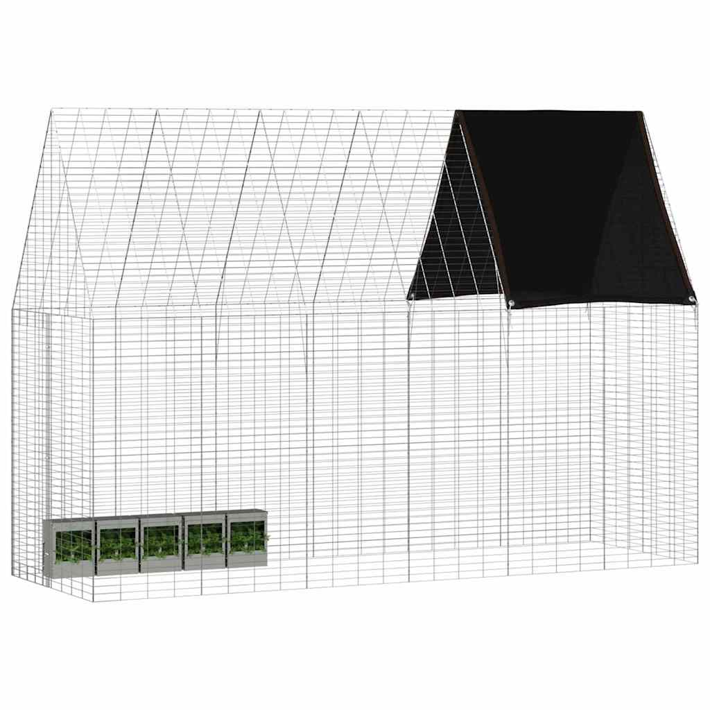 vidaXL Κλουβί Κουνελιού Ασημί 300 x 100 x 210 εκ.