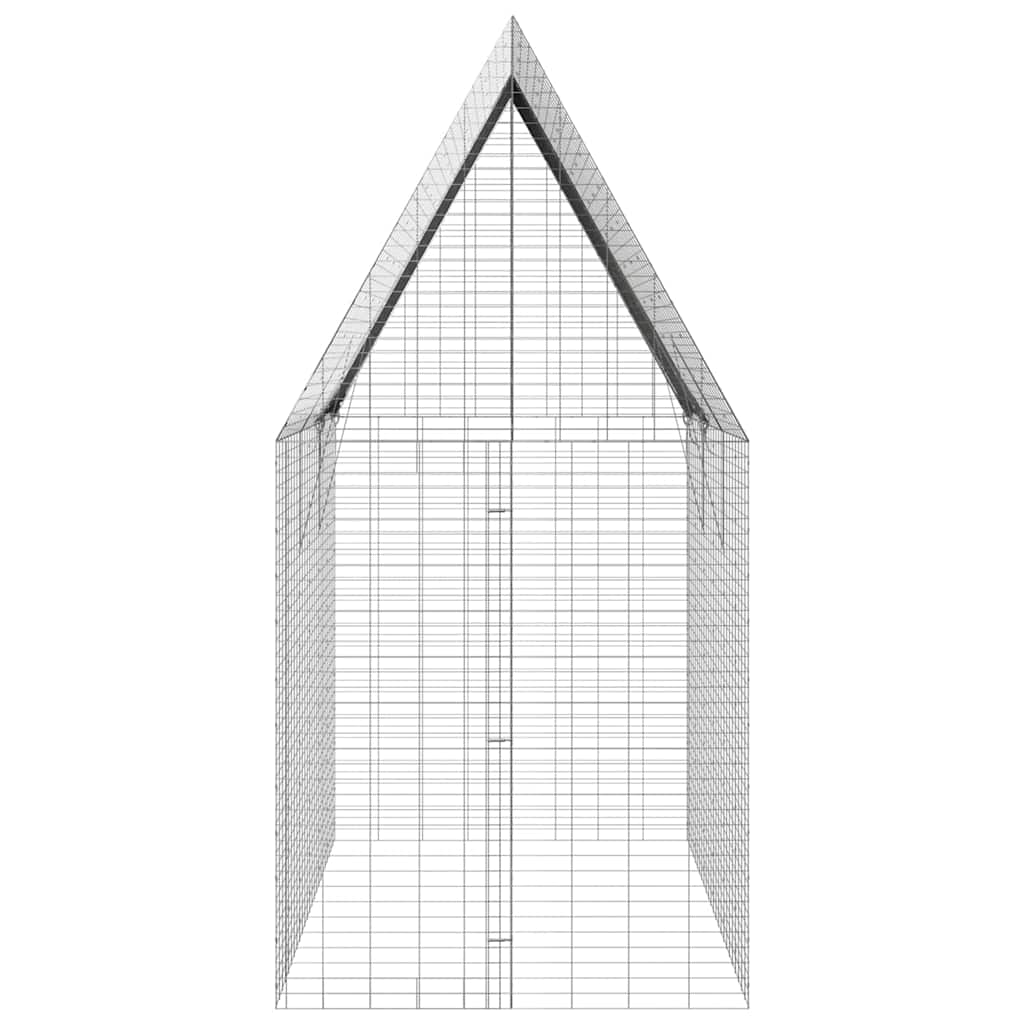 vidaXL Κλουβί Κουνελιού Ασημί 300 x 100 x 210 εκ.