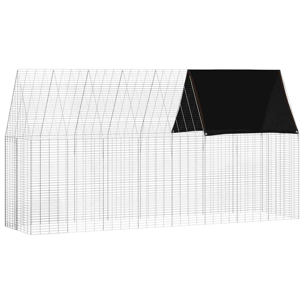 vidaXL Κλουβί Κουνελιού Ασημί 400 x 100 x 210 εκ.