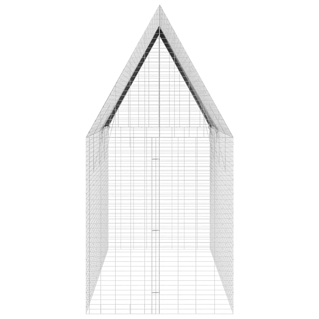 vidaXL Κλουβί Κουνελιού Ασημί 400 x 100 x 210 εκ.