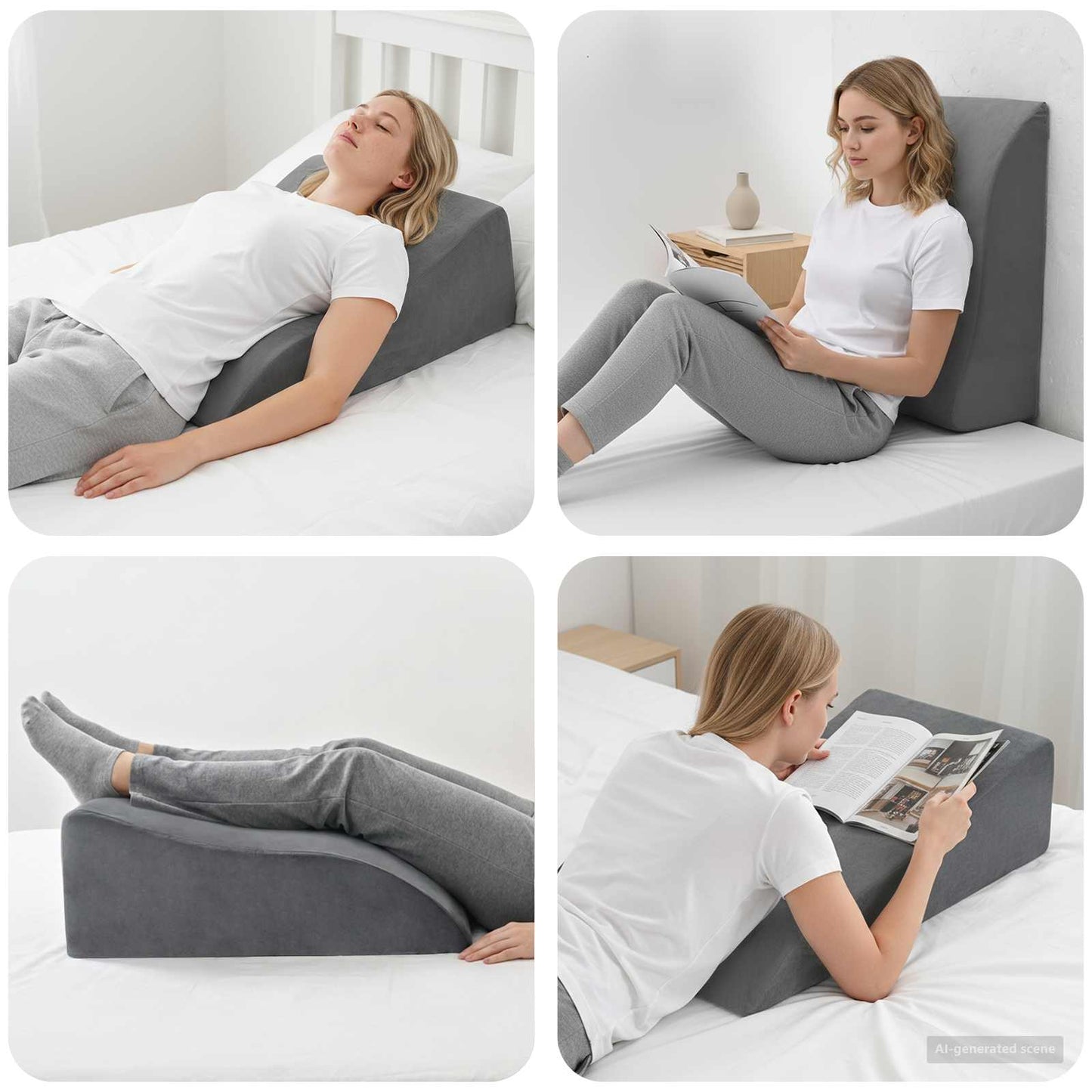 vidaXL Μαξιλάρι Ποδιών 68 x 40 x 18 εκ. PU Αφρός Γκρι