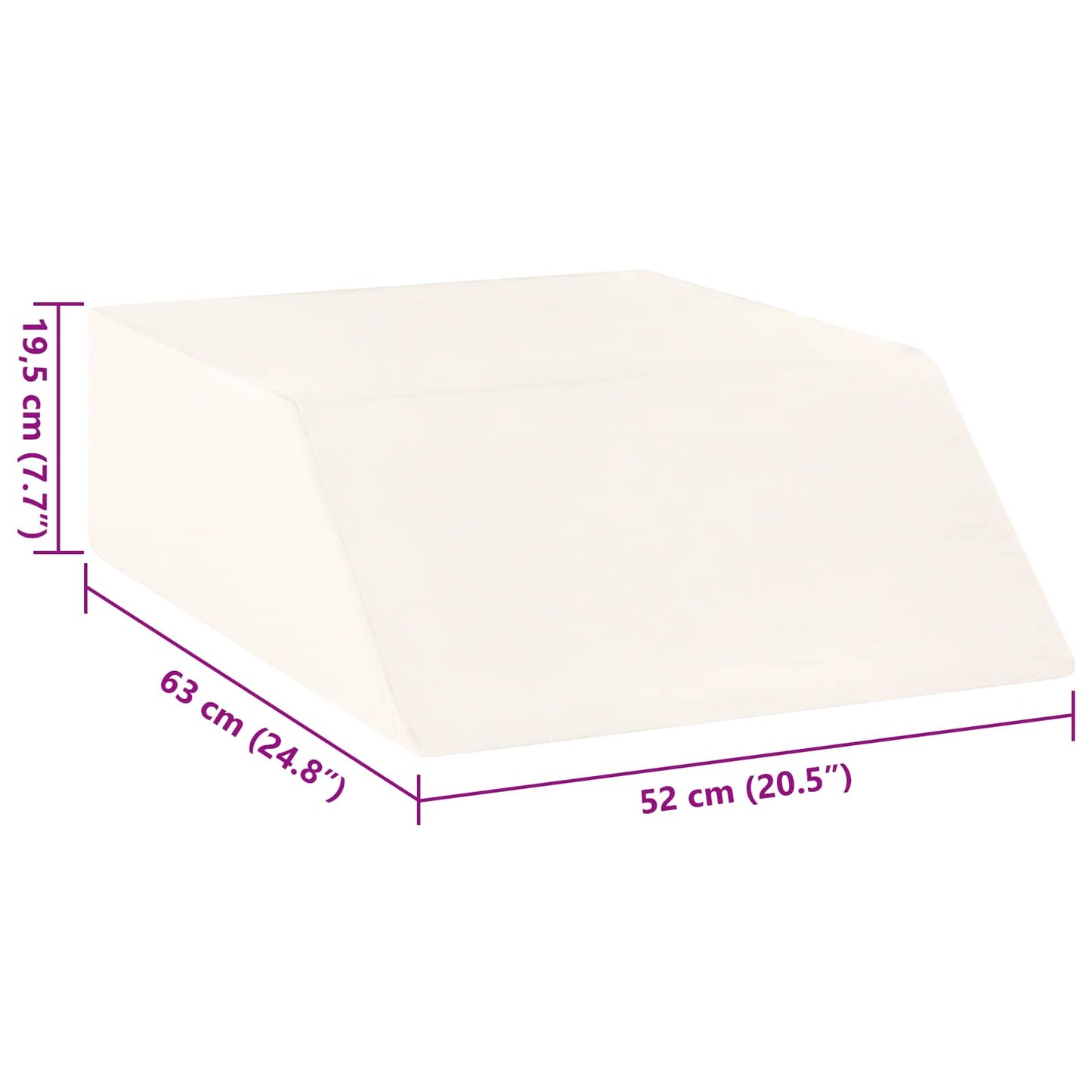 vidaXL Μαξιλάρι Ποδιών 63 x 52 x 19,5 εκ Σφιχτό PU Αφρός Λευκό