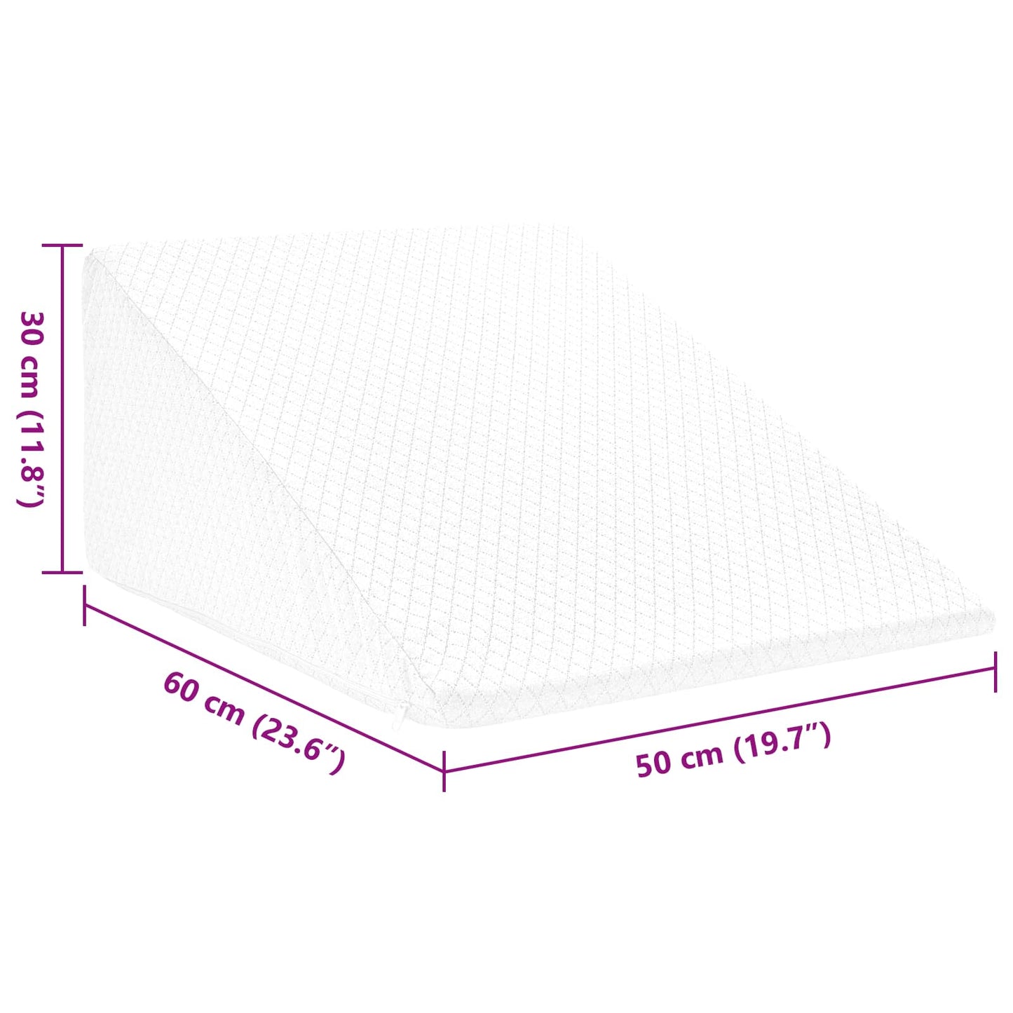 vidaXL Μαξιλάρι Ποδιών 60 x 50 x 30 εκ. Μαλακό Αφρός Μνήμης Λευκό