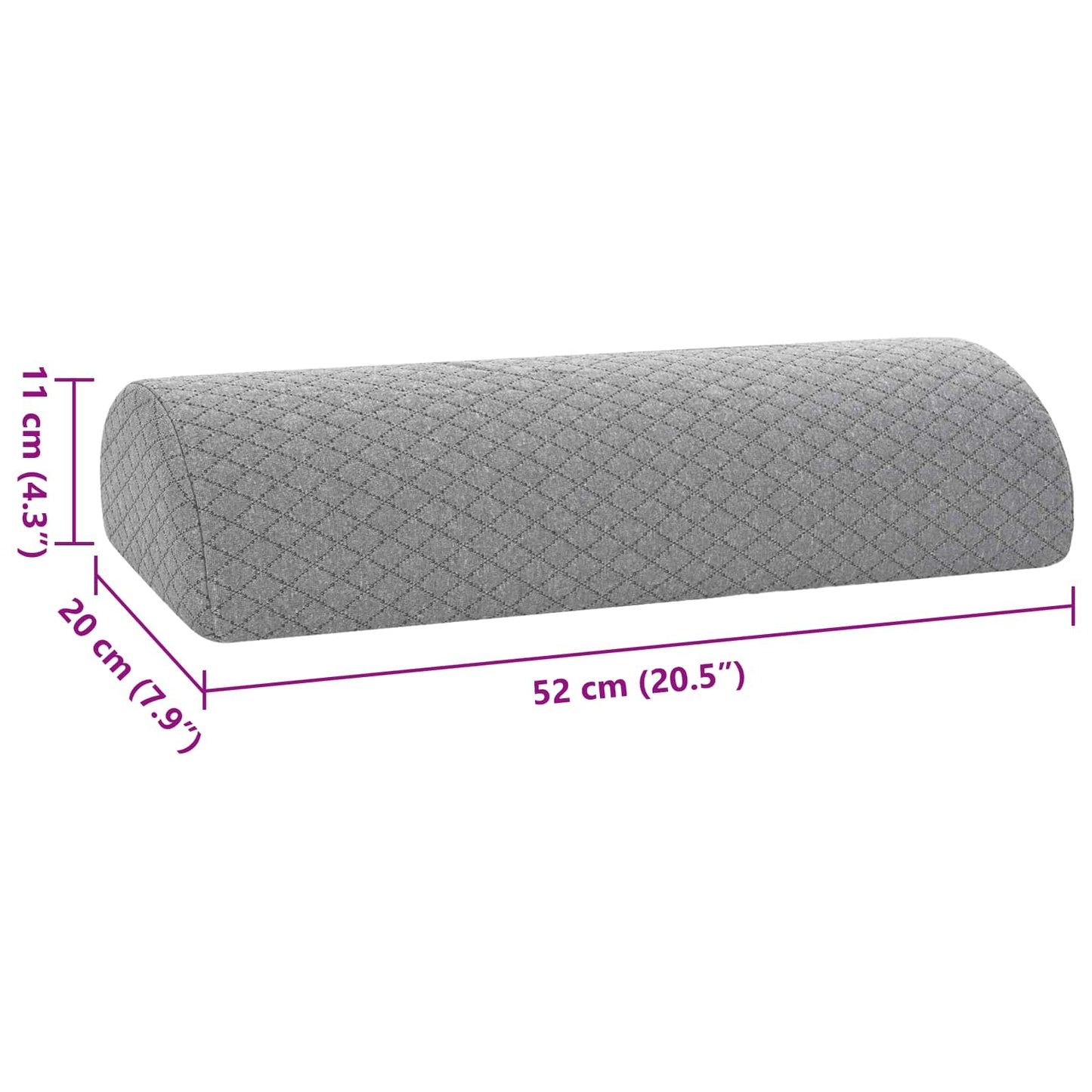 vidaXL Μαξιλάρι Ποδιών 52 x 20 x 11 εκ Μεσαίο Αφρός Μνήμης Γκρι