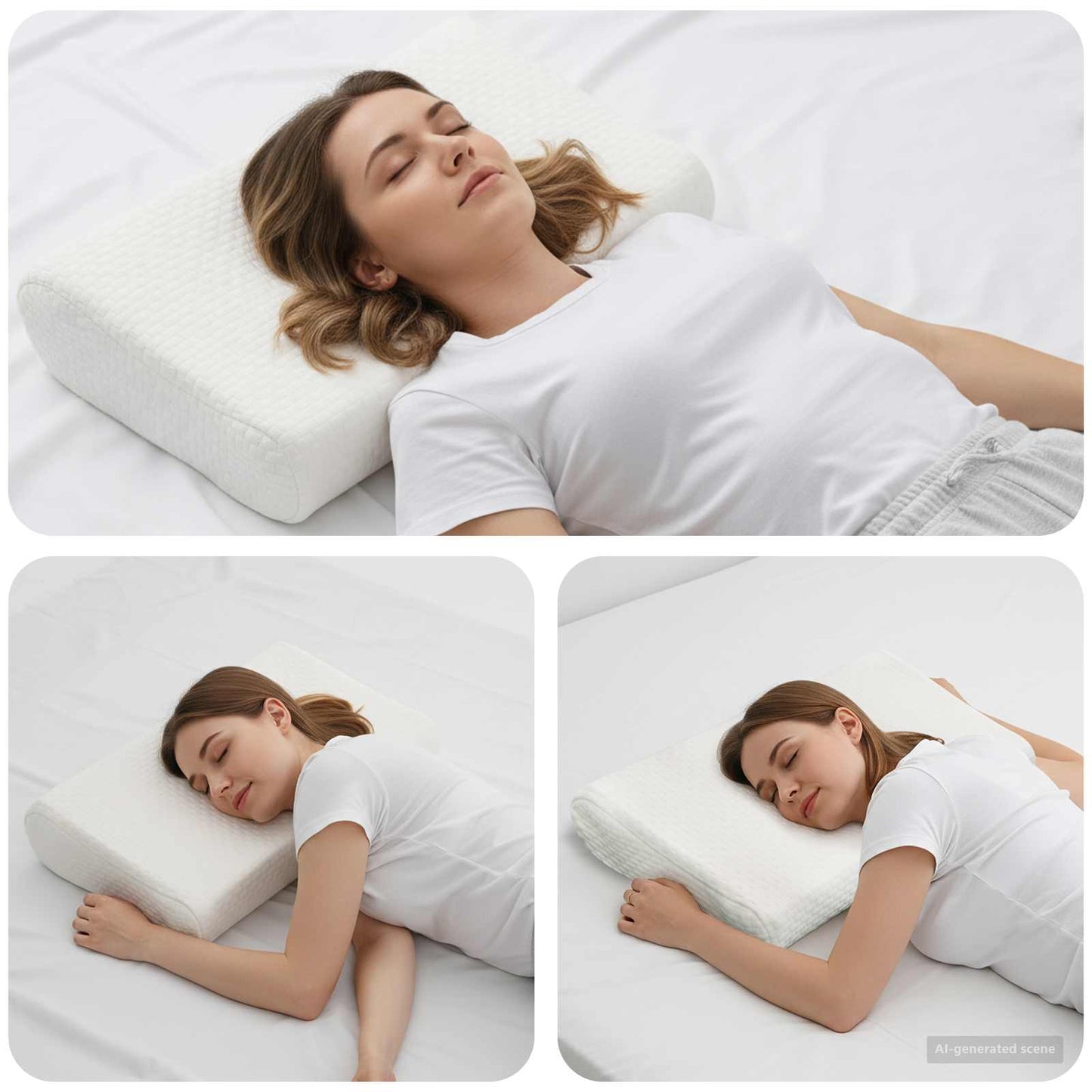 vidaXL Μαξιλάρι Ύπνου 60 x 37 x 12,5 εκ Μεσαίο Αφρός Μνήμης Λευκό