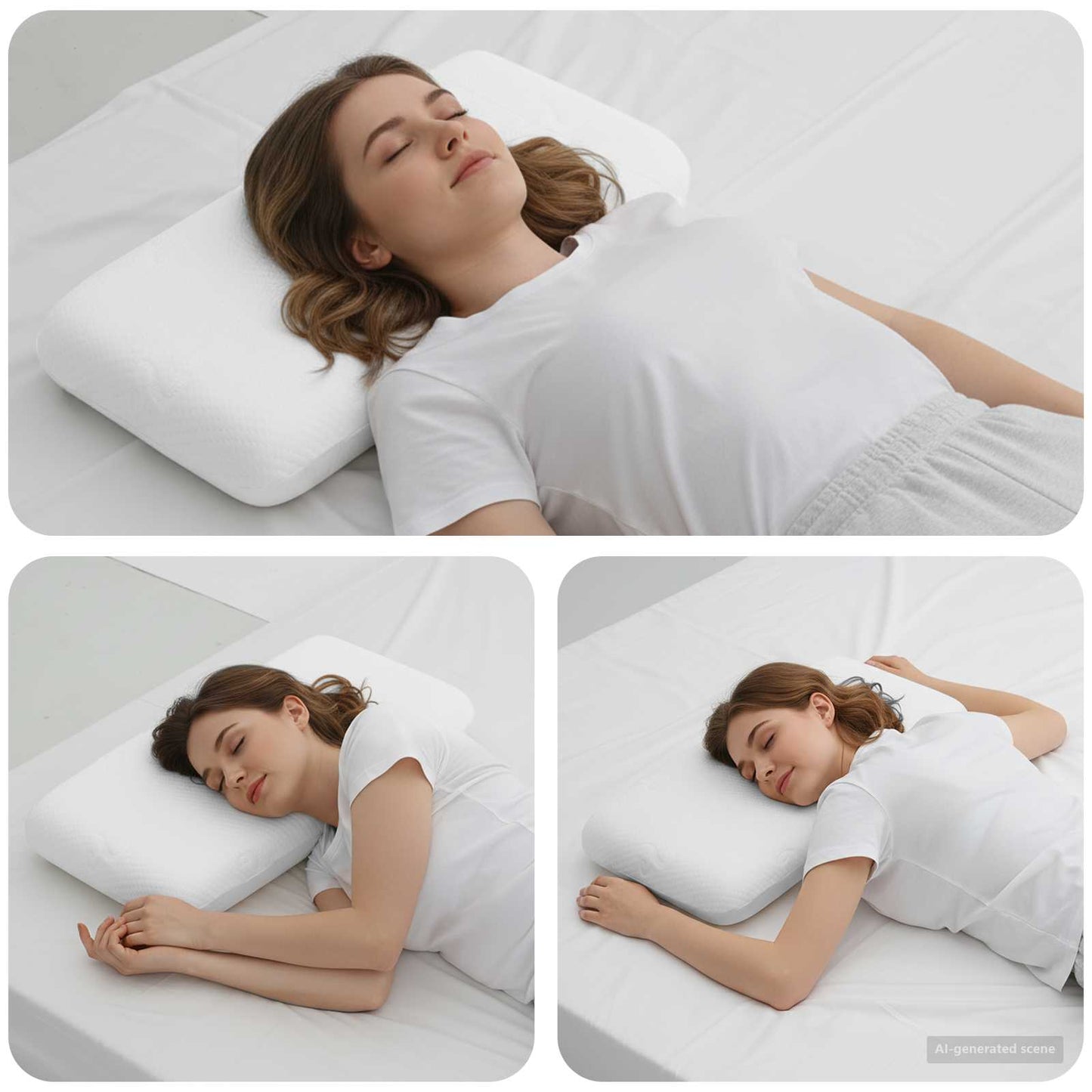 vidaXL Μαξιλάρι Ύπνου 70 x 36 x 6,5 εκ Μεσαίο Αφρός Μνήμης Λευκό