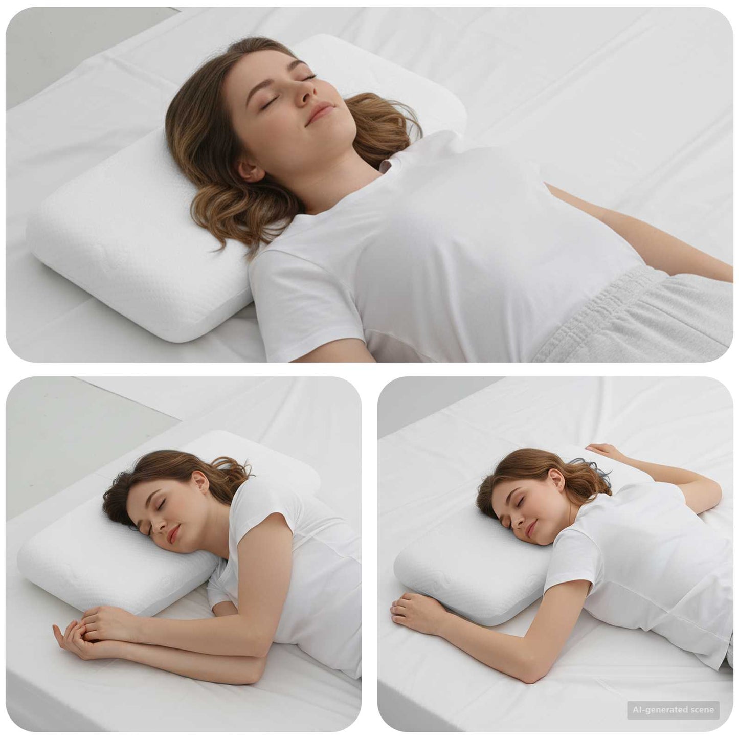 vidaXL Μαξιλάρι Ύπνου 70 x 36 x 8,5 εκ Μεσαίο Αφρός Μνήμης Λευκό