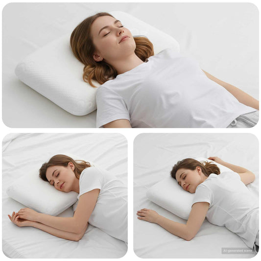 vidaXL Μαξιλάρι Ύπνου 50 x 30 x 10,5 εκ Μεσαίο Αφρός Μνήμης Λευκό