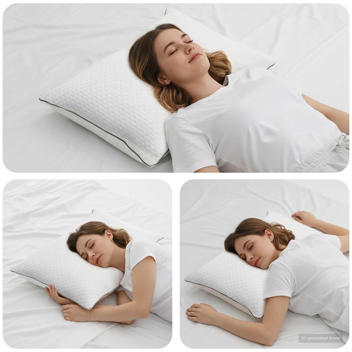 vidaXL Μαξιλάρι Ύπνου Shread Λευκό 70 x 50 x 18 εκ. Αφρός Μνήμης