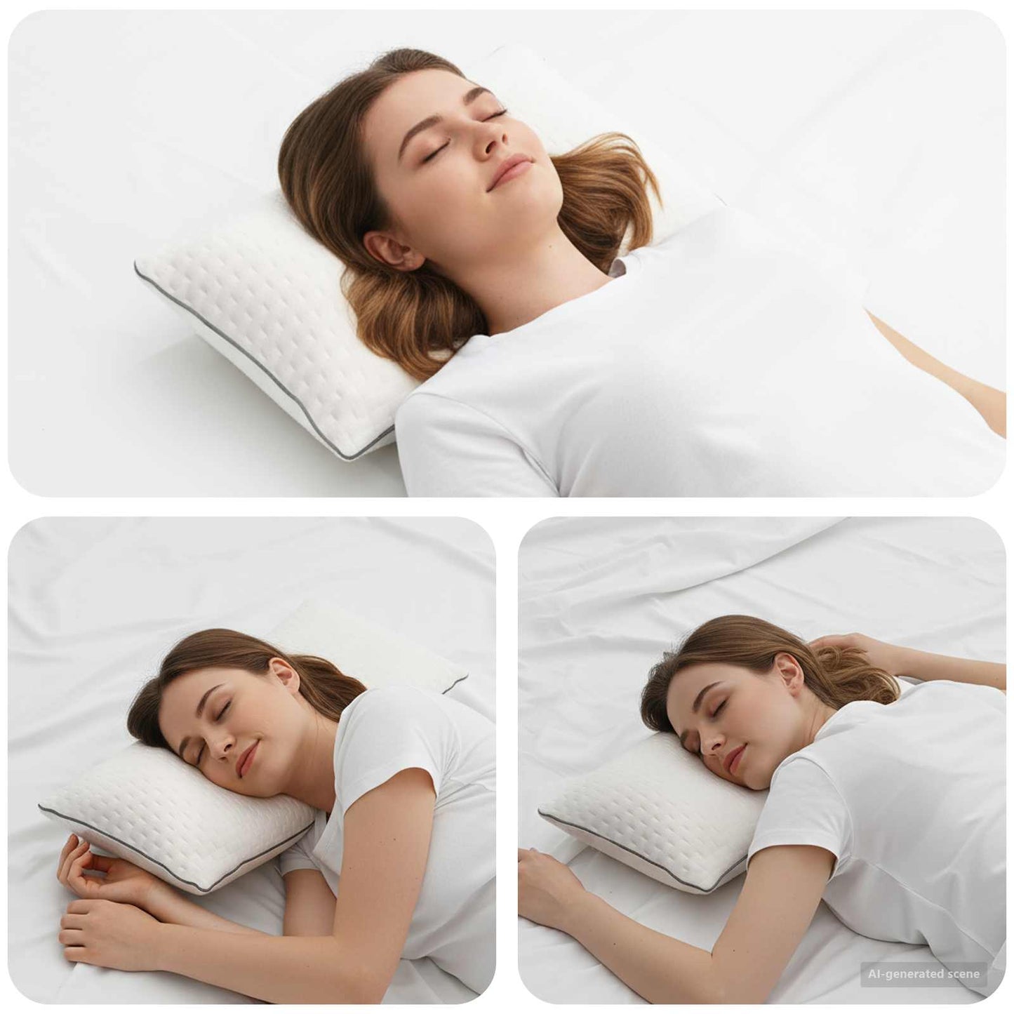 vidaXL Μαξιλάρι Ύπνου Shread Λευκό 50 x 30 x 11 cm Αφρός Μνήμης