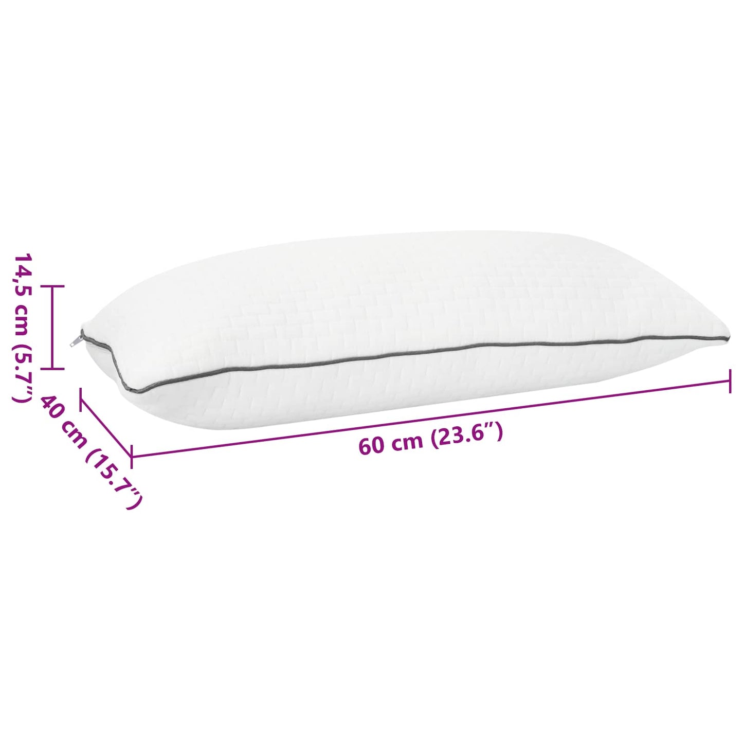 vidaXL Μαξιλάρι Ύπνου Shread Λευκό 60 x 40 x 14,5 εκ Αφρός Μνήμης