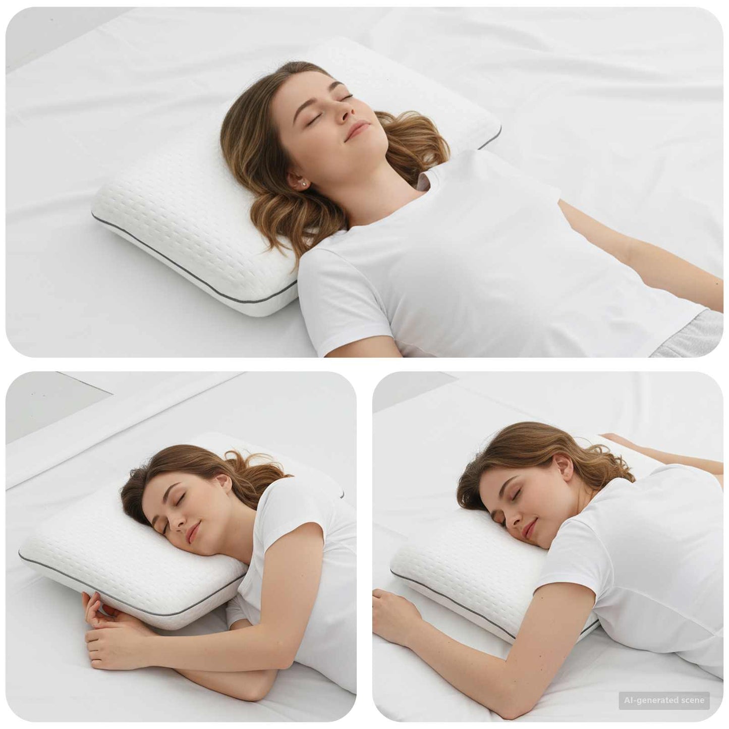 vidaXL Μαξιλάρι Ύπνου 60 x 40 x 10 εκ Μεσαίο Τζελ Αφρός Λευκό
