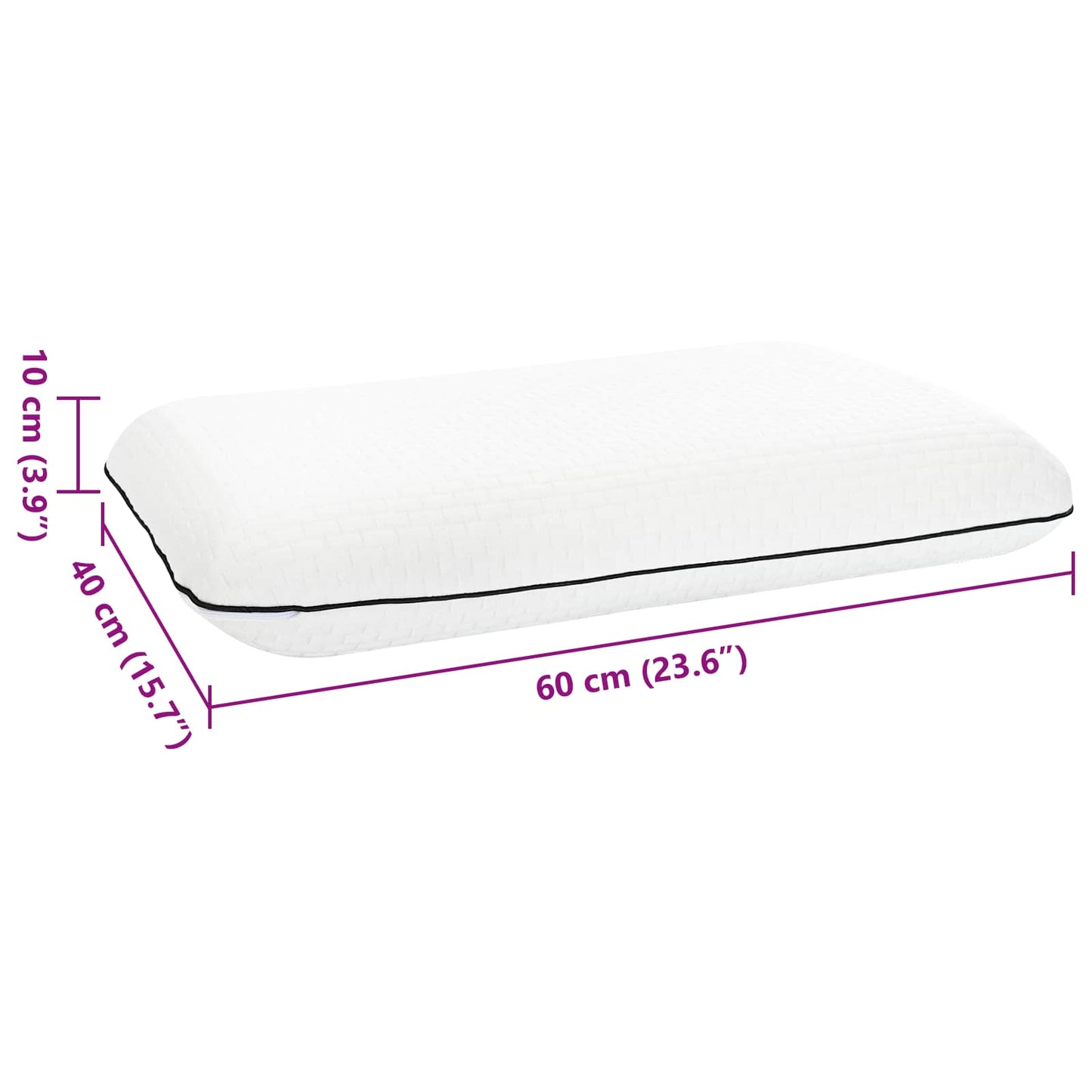 vidaXL Μαξιλάρι Ύπνου 60 x 40 x 10 εκ Μεσαίο Τζελ Αφρός Λευκό