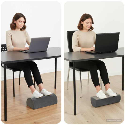 vidaXL Μαξιλάρι Στήριξης Ποδιών 42 x 18 x 13 εκ Σφιχτό PU Αφρός Γκρι
